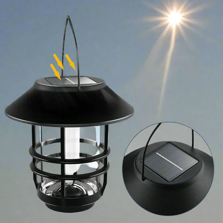 Lisslune | Solar Wireless Waterproof Flickering Sun Flame Lantern Light | - WallLant