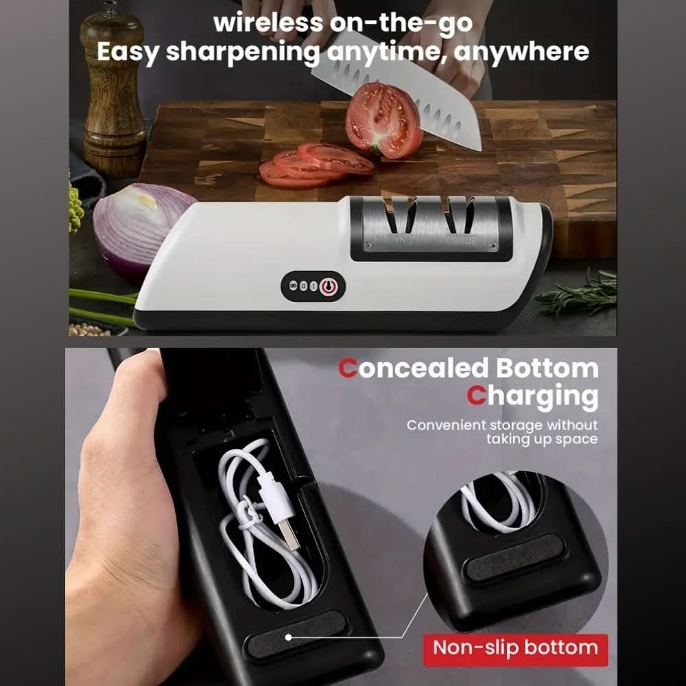 Lisslune | Rechargeable 2-Stage Knife Sharpener