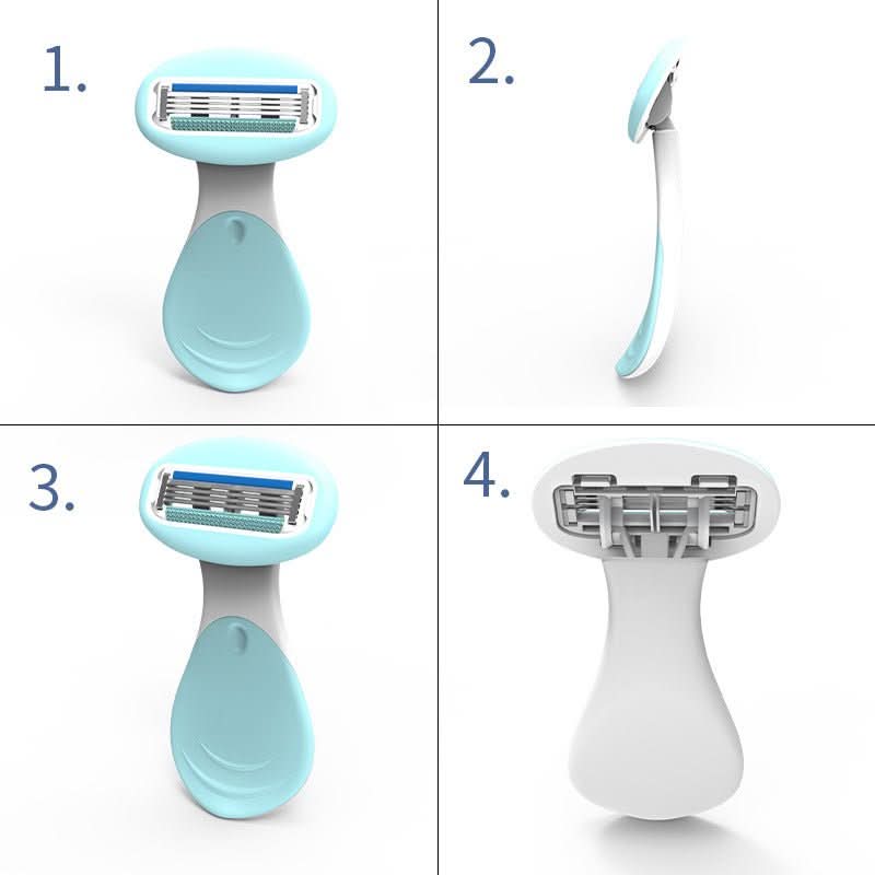 Lisslune | Compact 4-Blade Razor with Travel Case for Smooth Skin