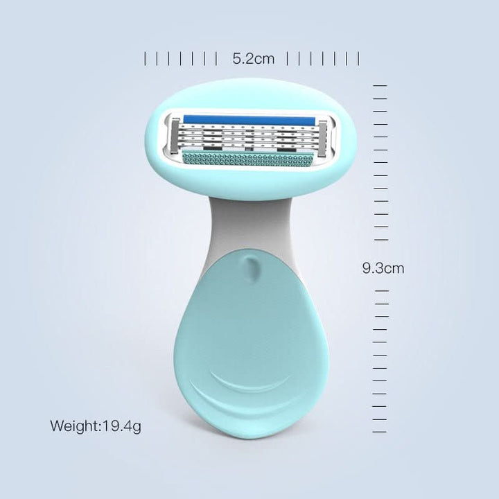 Lisslune | Compact 4-Blade Razor with Travel Case for Smooth Skin