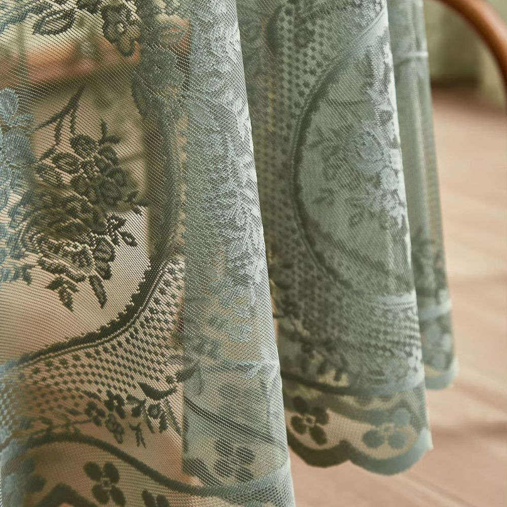 Lisslune | Sheer Lace Round Floral Tablecloth