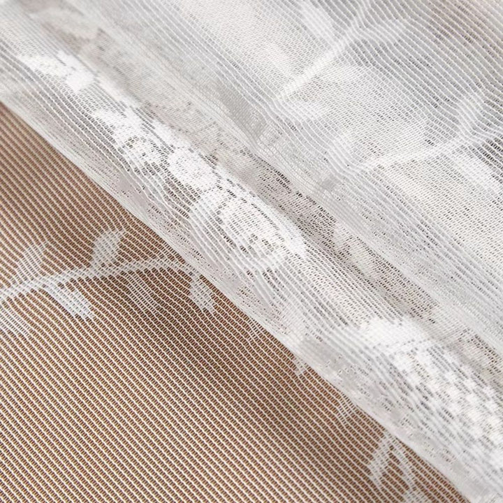 Lisslune | Sheer Lace Round Floral Tablecloth