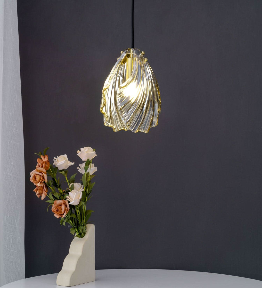 Lisslune | Mini Shell Pendant Light – Glass Coastal Design
