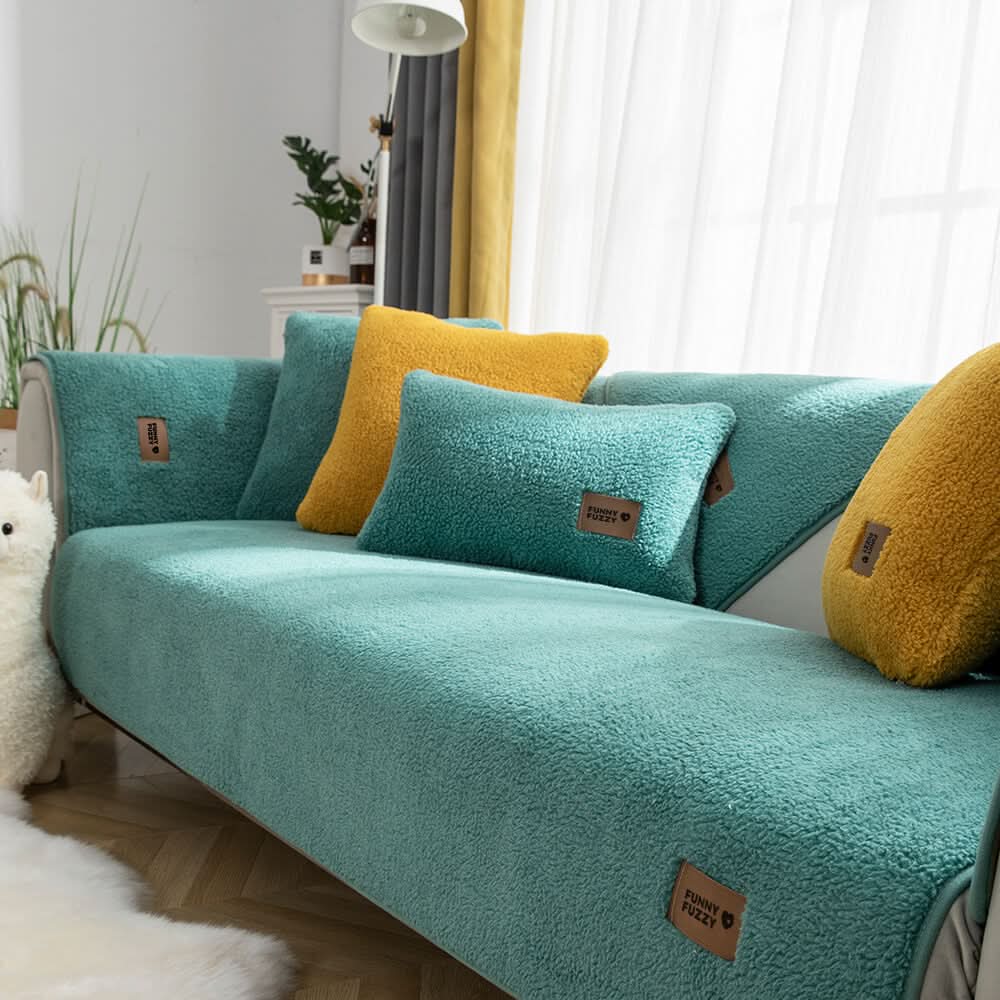Lisslune | Waterproof Sherpa Fleece Sofa Cover Non-Slip