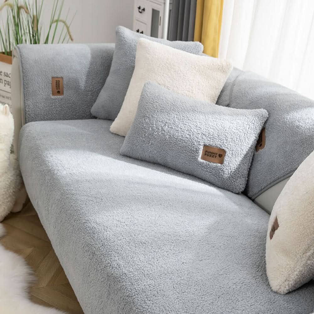 Lisslune | Waterproof Sherpa Fleece Sofa Cover Non-Slip