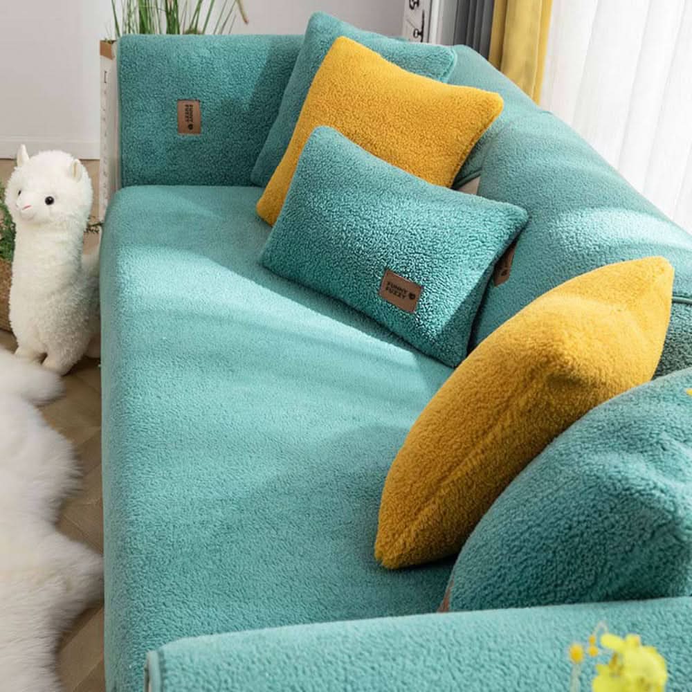 Lisslune | Waterproof Sherpa Fleece Sofa Cover Non-Slip