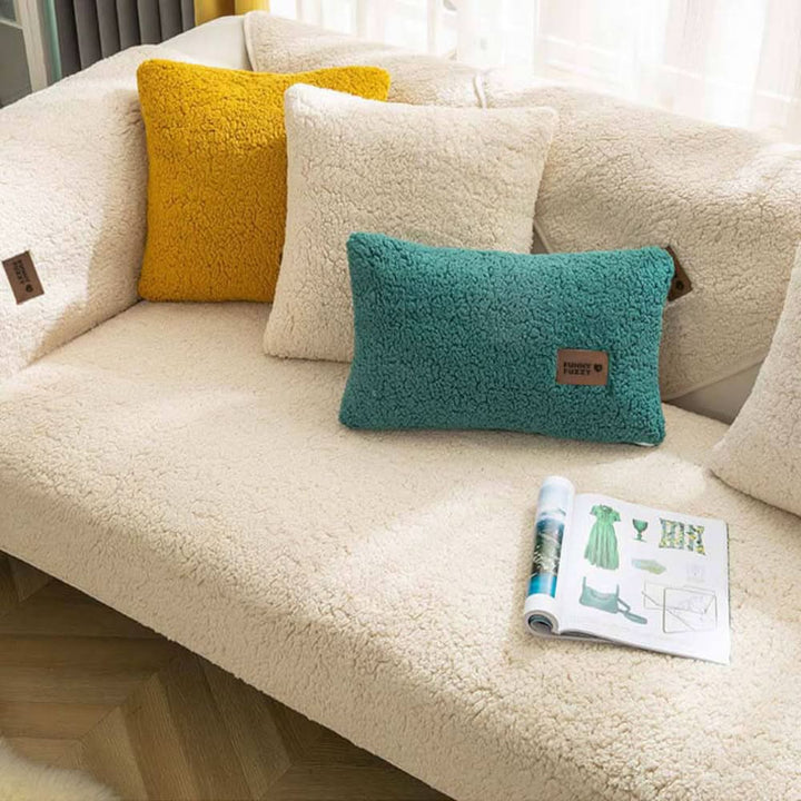 Lisslune | Waterproof Sherpa Fleece Sofa Cover Non-Slip