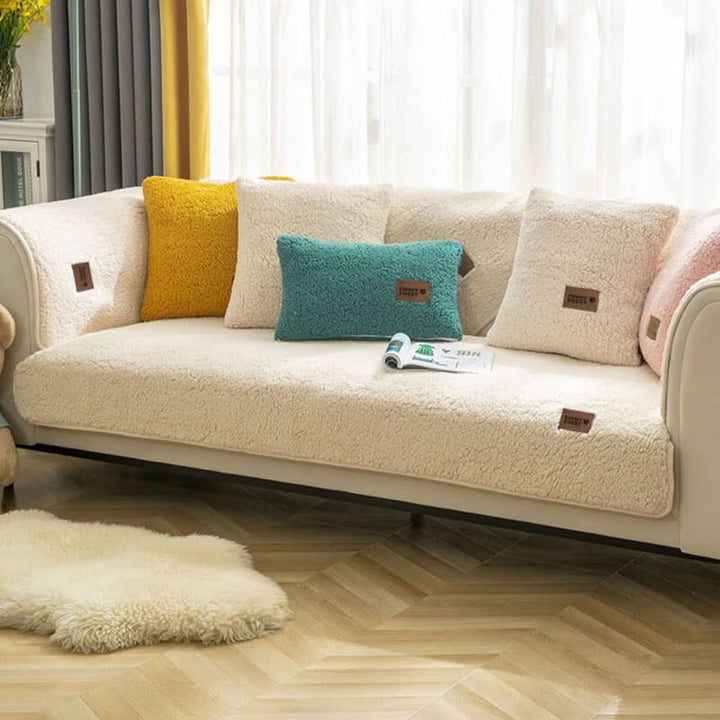 Lisslune | Waterproof Sherpa Fleece Sofa Cover Non-Slip