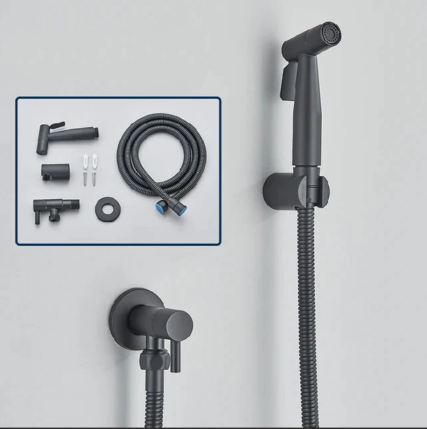 Lisslune | Shinesia Bidet Sprayer – Stainless Steel Hygienic Bathroom Accessory – Wall Mounted Cold Water Spray Function