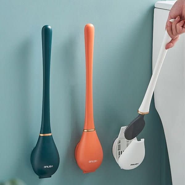 Lisslune | Hygienic Silicone Toilet Brush with Wall & Stand Holder