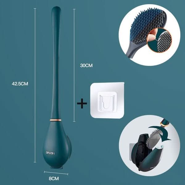 Lisslune | Hygienic Silicone Toilet Brush with Wall & Stand Holder