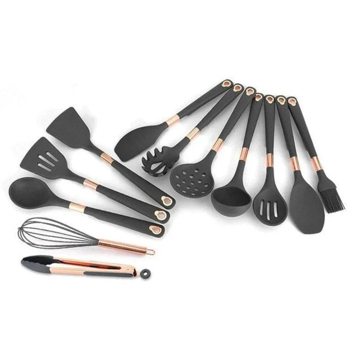Lisslune | EliteCook - 12-piece gold-plated kitchen utensil set