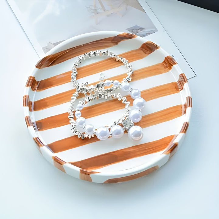 Lisslune | Silva Ceramic Stripe Jewelry Tray