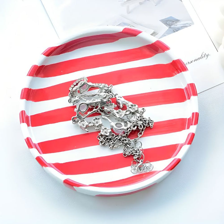 Lisslune | Silva Ceramic Stripe Jewelry Tray