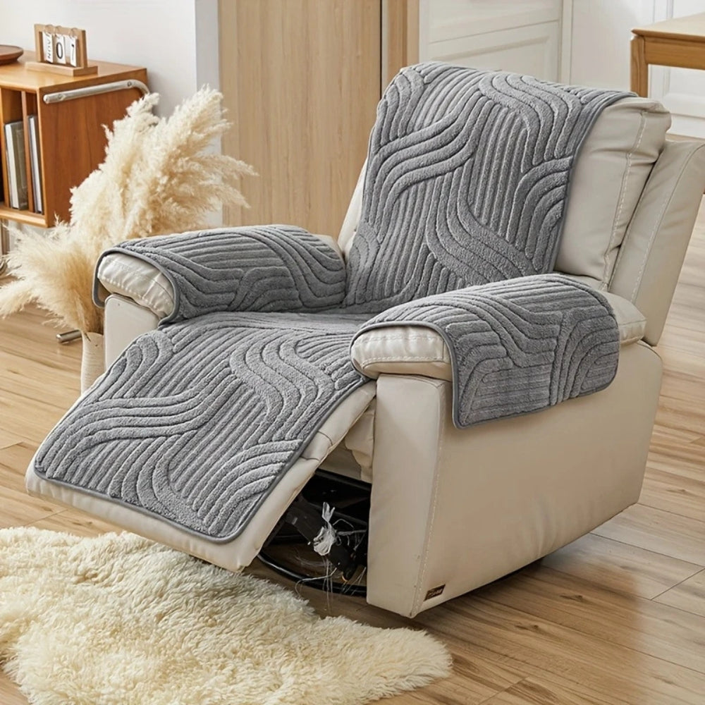 Lisslune | Silven Plush Thickened Anti-Slip Recliner Sofa Cover