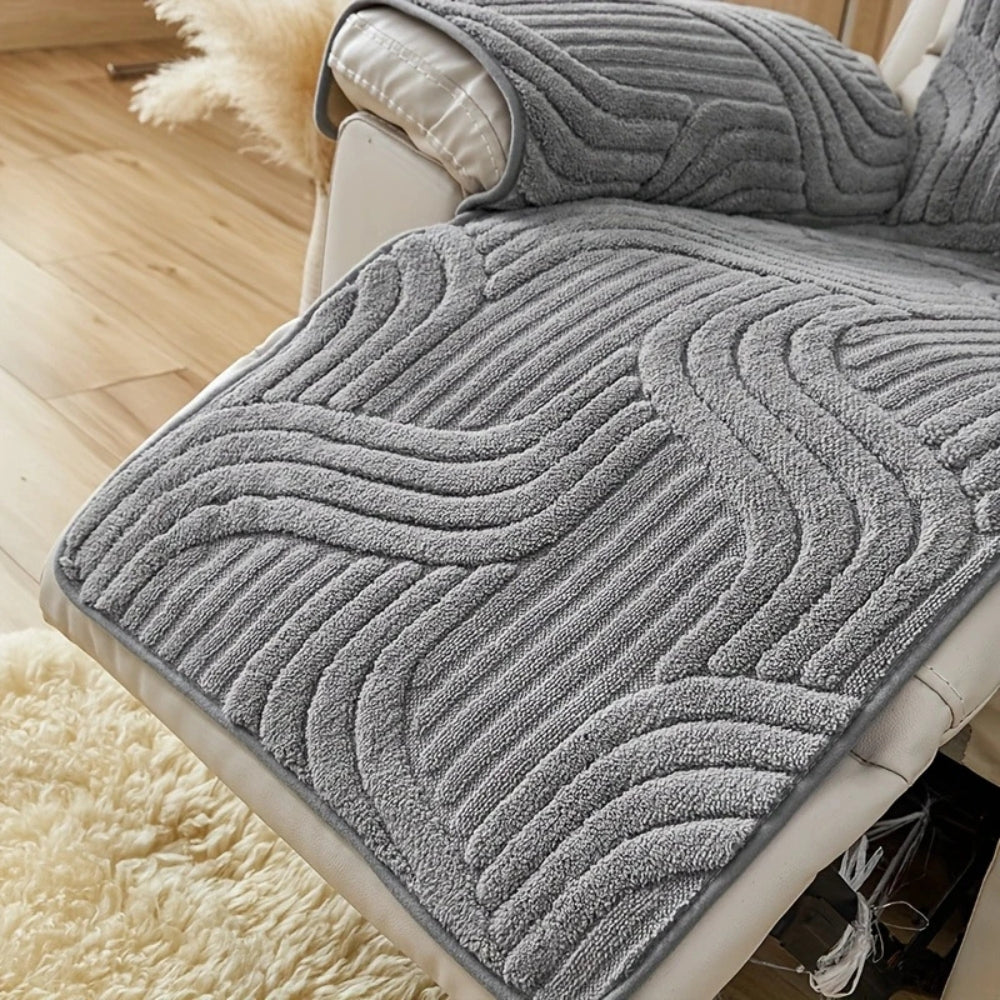 Lisslune | Silven Plush Thickened Anti-Slip Recliner Sofa Cover