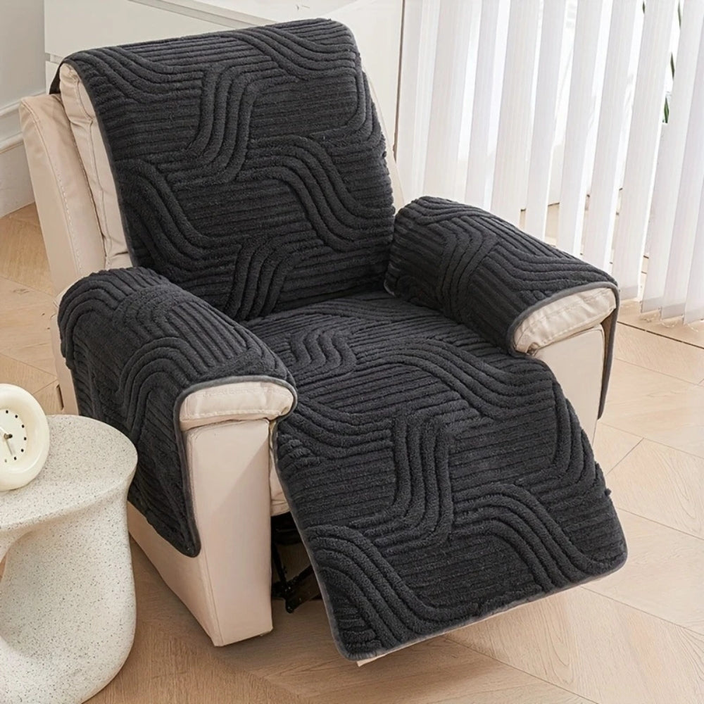 Lisslune | Silven Plush Thickened Anti-Slip Recliner Sofa Cover