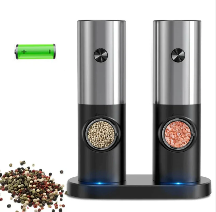 Lisslune | GrindPro – Electric Pepper & Salt Grinder with LED