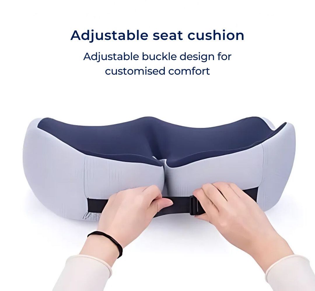 Lisslune | SitSmart Adjustable Memory Foam Seat Cushion | Tailbone Relief & Posture Support for Office, Car, and Dining Chairs