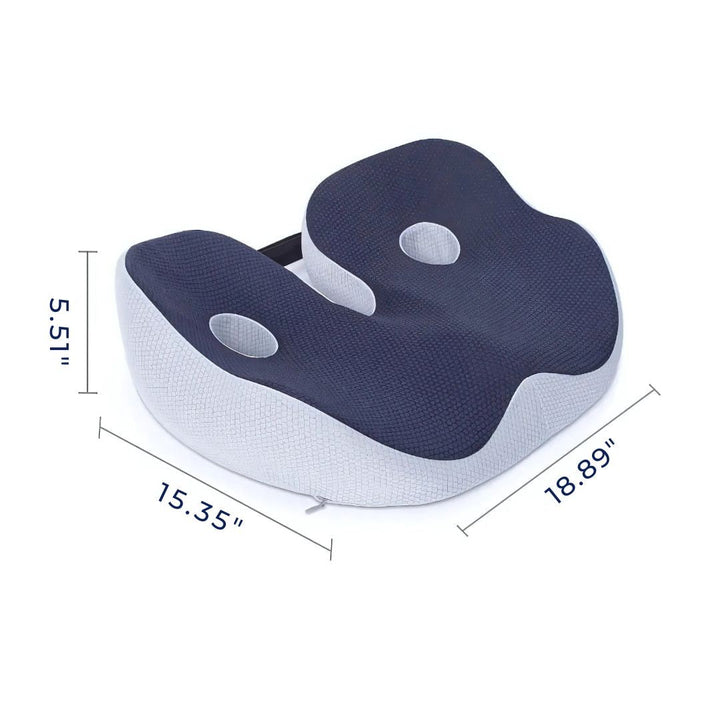 Lisslune | SitSmart Adjustable Memory Foam Seat Cushion | Tailbone Relief & Posture Support for Office, Car, and Dining Chairs