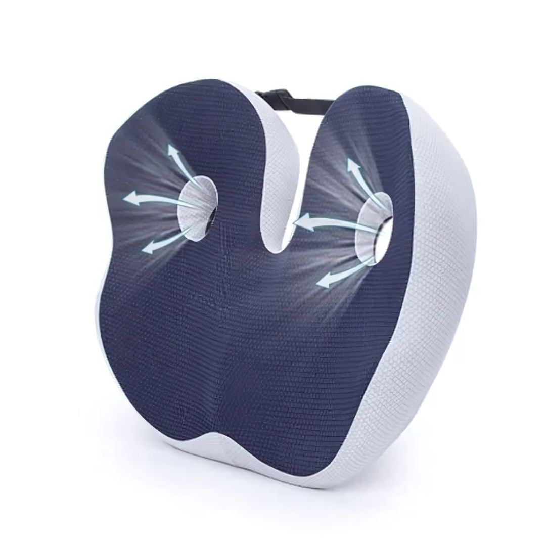 Lisslune | SitSmart Adjustable Memory Foam Seat Cushion | Tailbone Relief & Posture Support for Office, Car, and Dining Chairs