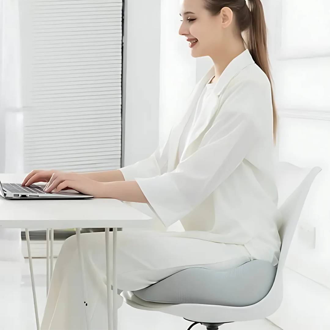 Lisslune | SitSmart Adjustable Memory Foam Seat Cushion | Tailbone Relief & Posture Support for Office, Car, and Dining Chairs