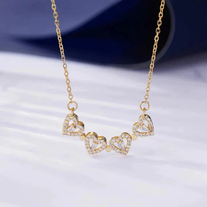 Lisslune | Magnetic Leaf & Heart Necklace