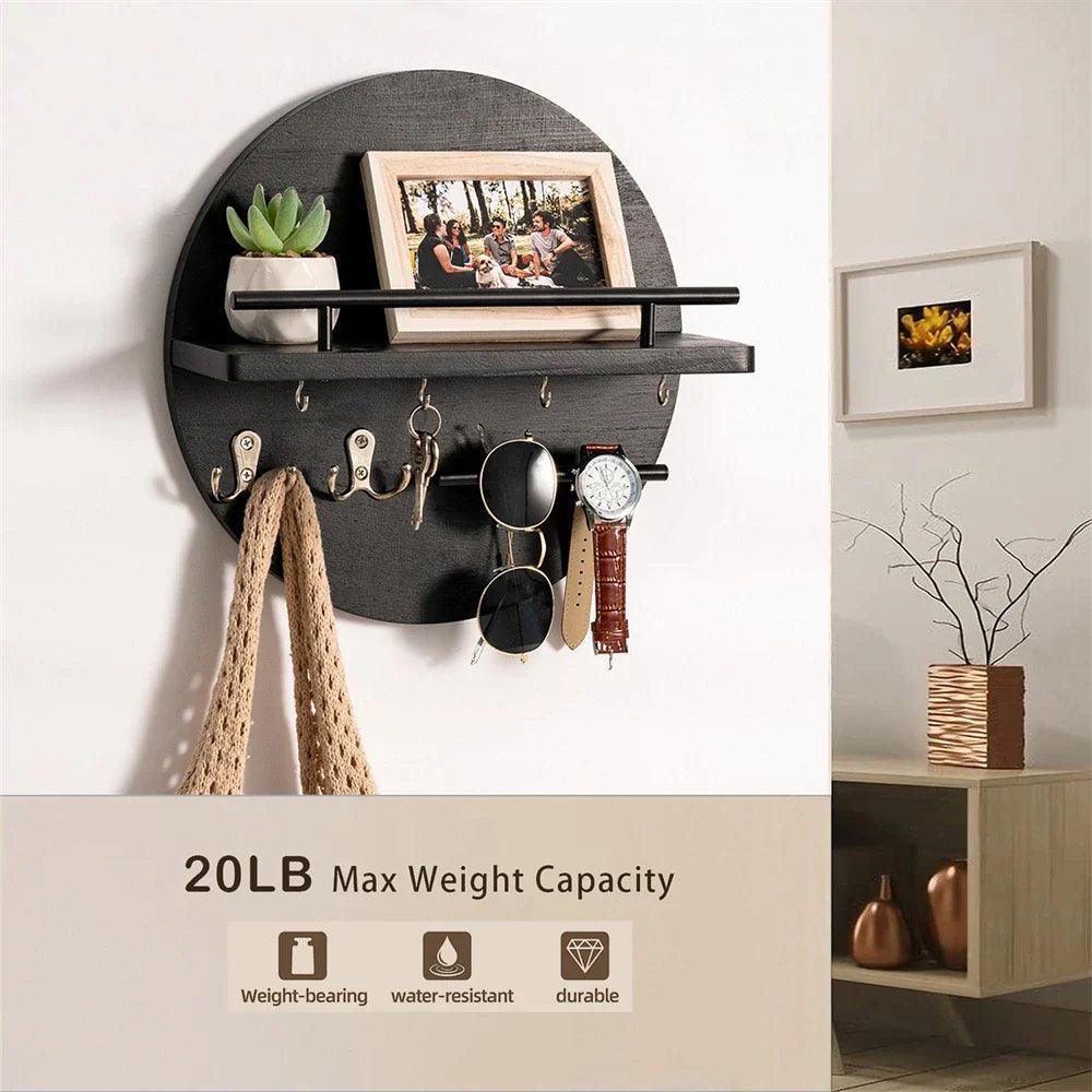 Lisslune | EcoKey Wall Shelf – Sustainable Wood Key Holder for Hall & Living Room