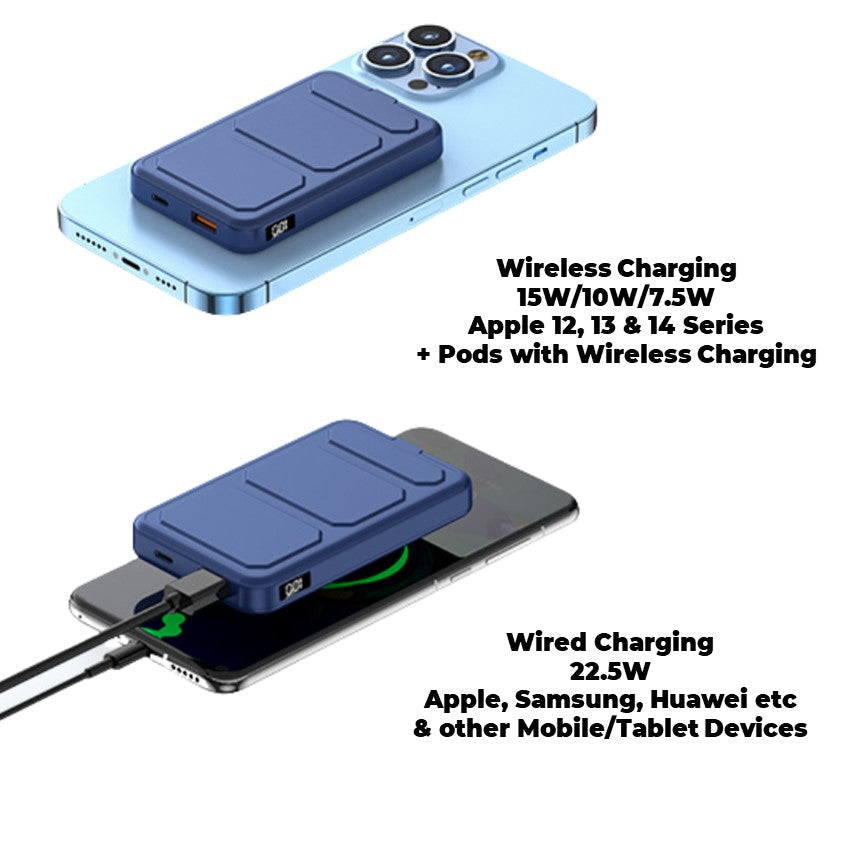Lisslune | Wireless Power Bank for Phone - 10K mAh Magnetic Portable Charger