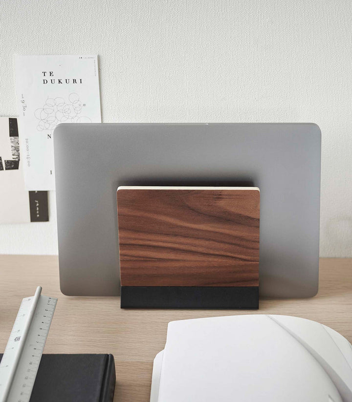 Lisslune | Slim Laptop Stand - Steel + Wood