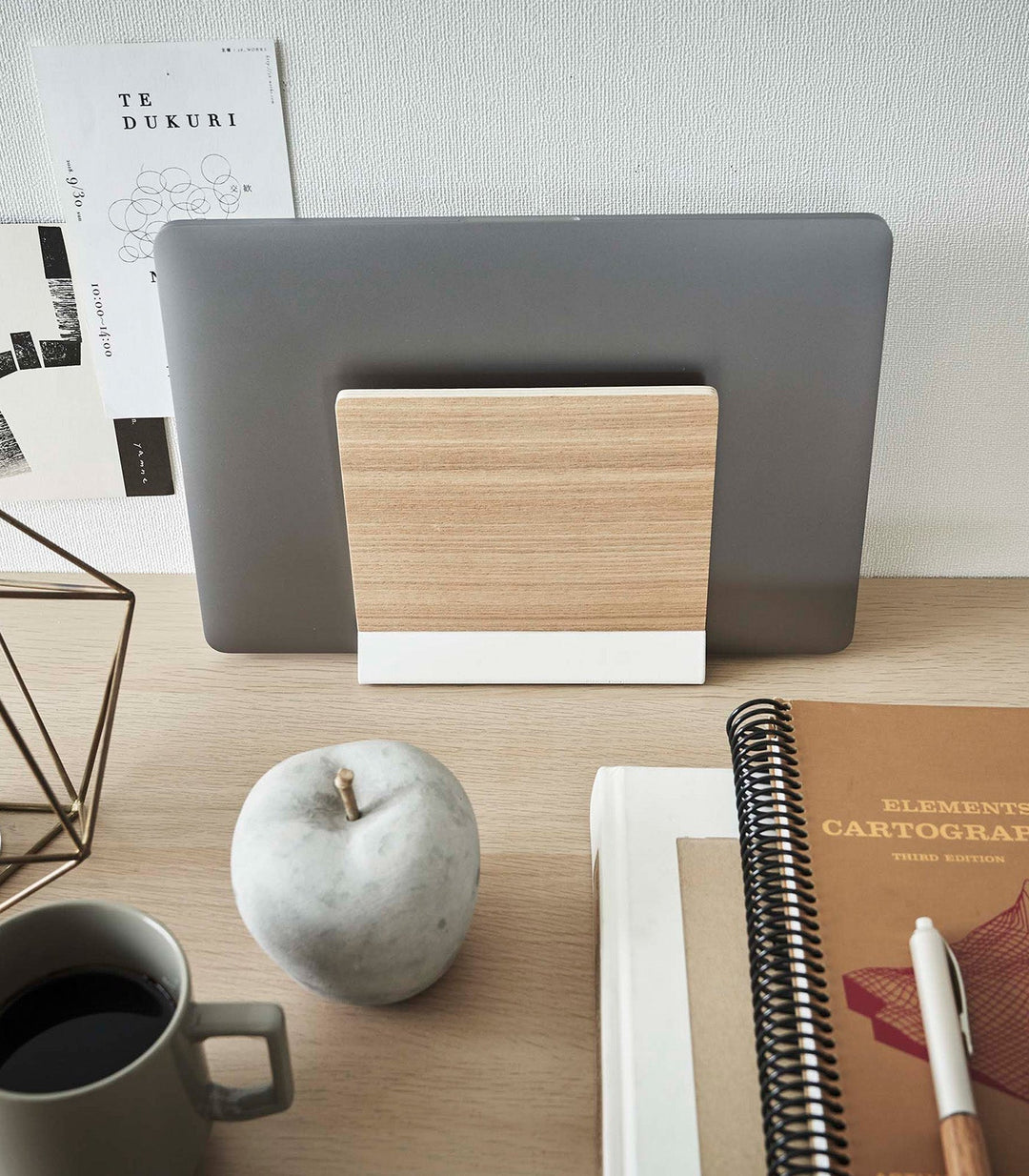 Lisslune | Slim Laptop Stand - Steel + Wood