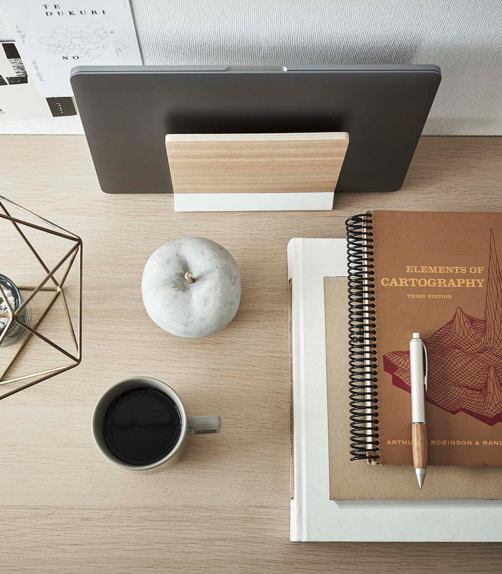 Lisslune | Slim Laptop Stand - Steel + Wood