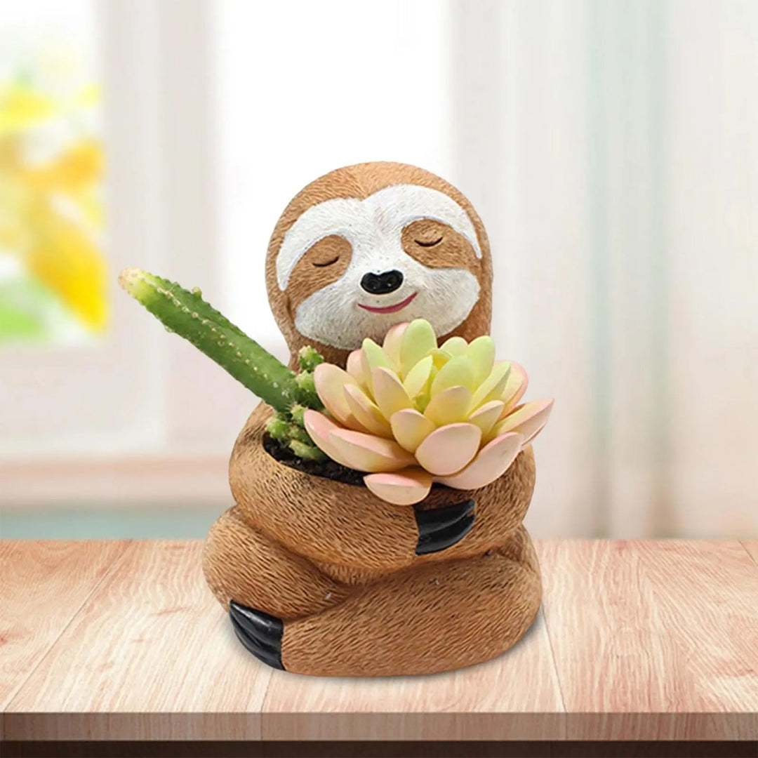 Lisslune | SlothNest Decorative Sloth Plant Pot – Loving Resin Vase