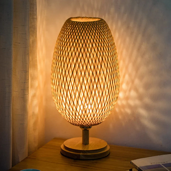 Lisslune | Rattan lamp - Stepless dimmable basket lamp for bedroom and living room decoration