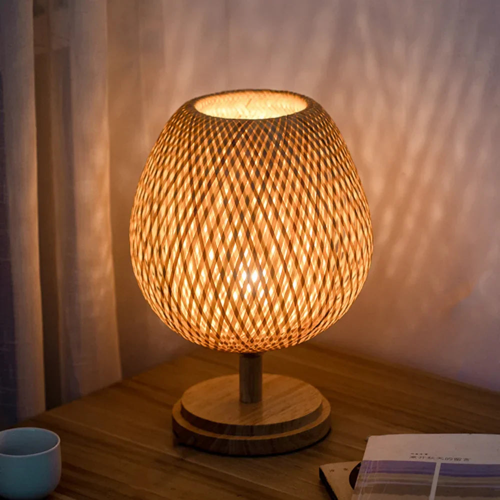 Lisslune | Rattan lamp - Stepless dimmable basket lamp for bedroom and living room decoration