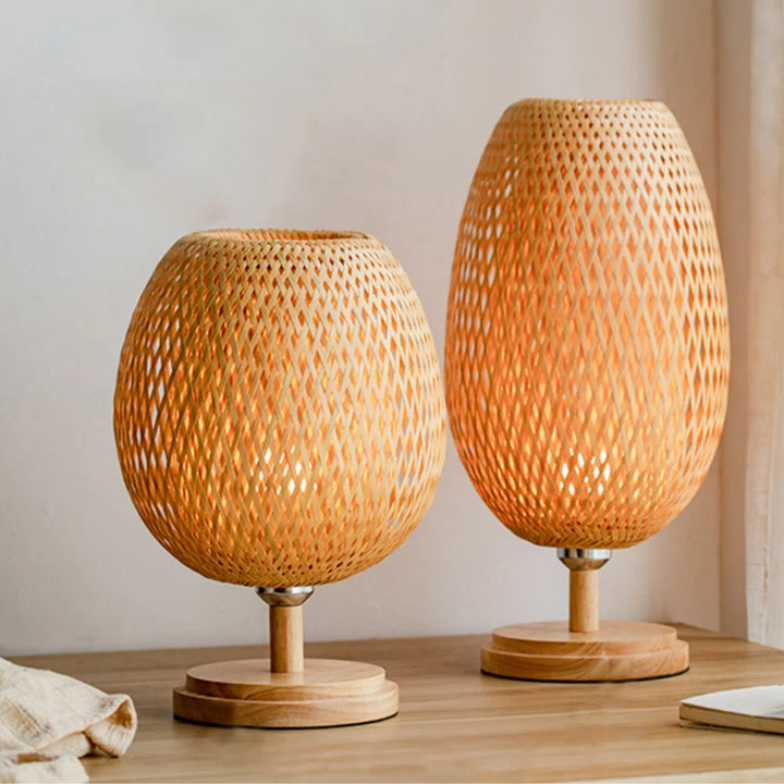Lisslune | Rattan lamp - Stepless dimmable basket lamp for bedroom and living room decoration