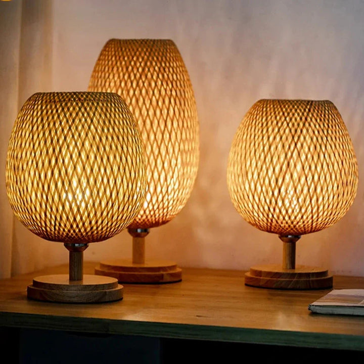 Lisslune | Rattan lamp - Stepless dimmable basket lamp for bedroom and living room decoration