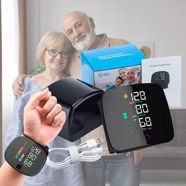 Lisslune | Smart Wrist Blood Pressure Monitor – Electronic Portable Sphygmomanometer with Voice Alerts