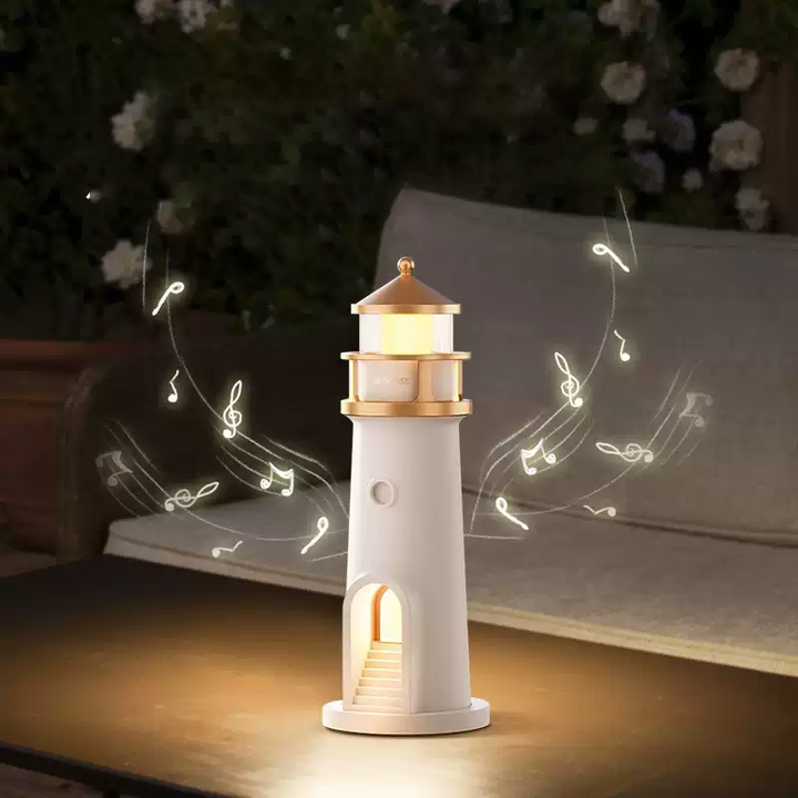 Lisslune | Lighthouse Speaker Bluetooth Lamp Moon Shadow Ambient Light Best Gift