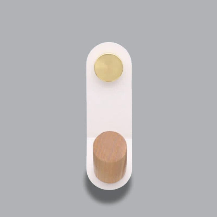 Lisslune | Scandinavian Pastel Wall Hook with Oak & Brass