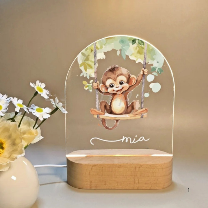 Lisslune | Personal Night Light with Name – Soft Warm LED Lighting for Children