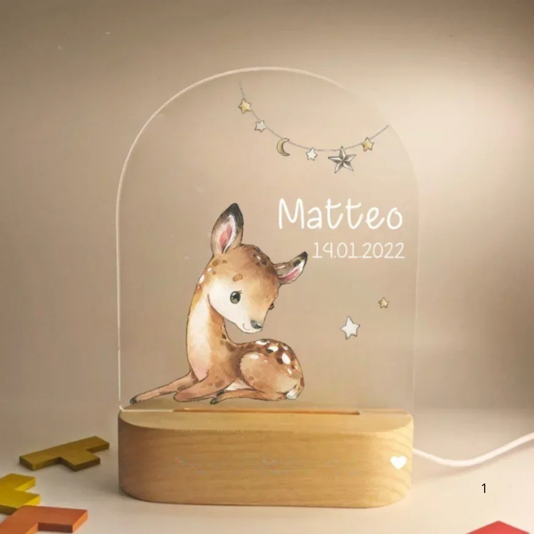 Lisslune | Personal Night Light with Name – Soft Warm LED Lighting for Children