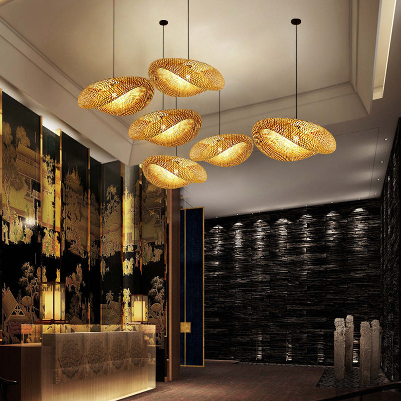 Lisslune | Rattan Woven Bamboo - Pendant Light - Led - Light