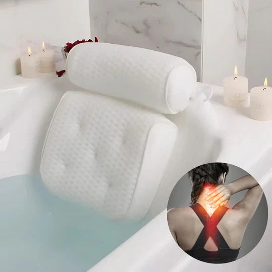 Lisslune | SoakUp Bath Pillows UK – Neck & Head Support Cushion – Non-Slip – Soft & Comfortable – Fits All Bathtubs – Enhances Relaxation
