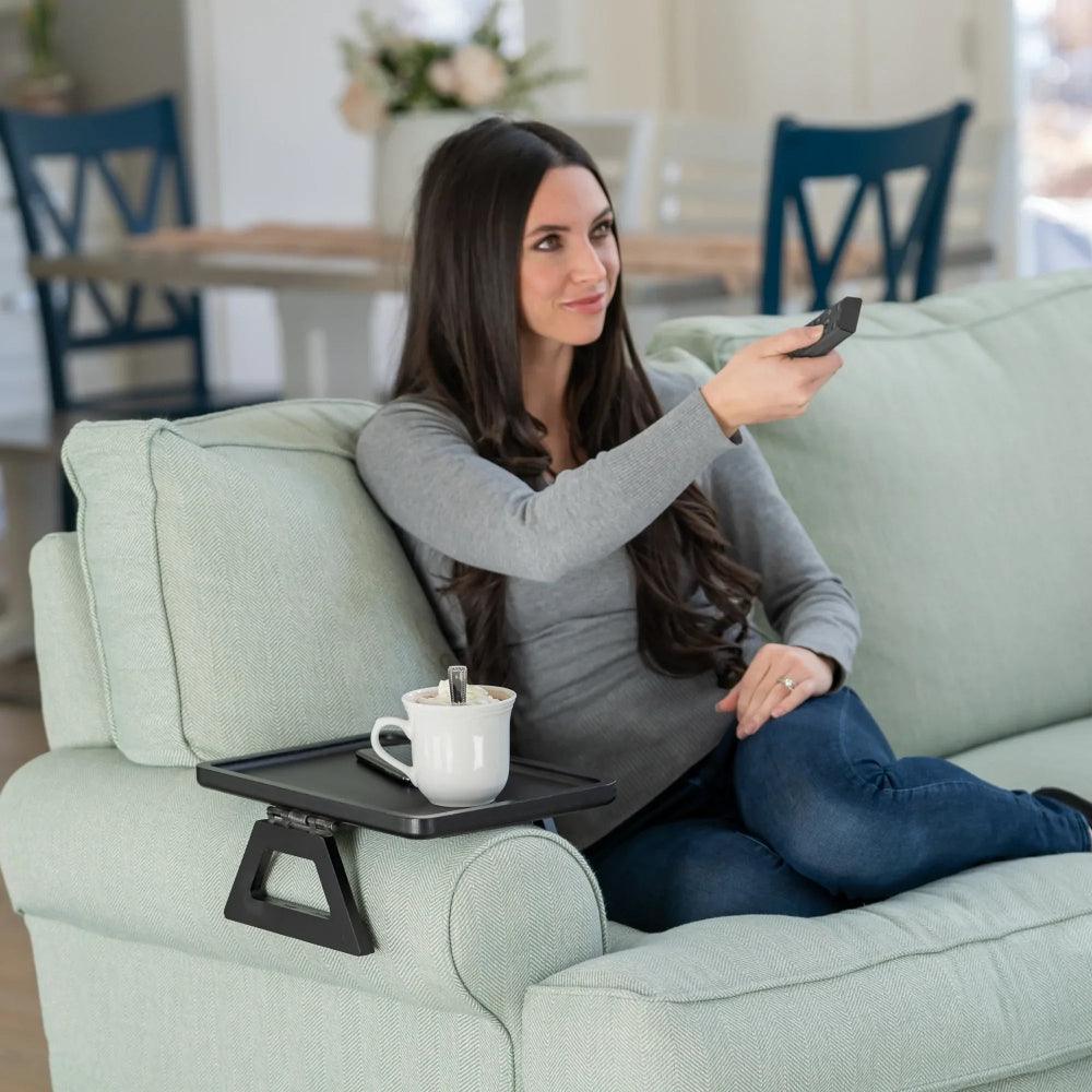 Lisslune | SofaMate – Adjustable Sofa Arm Tray Table for Drinks, Snacks & Remote Control Storage
