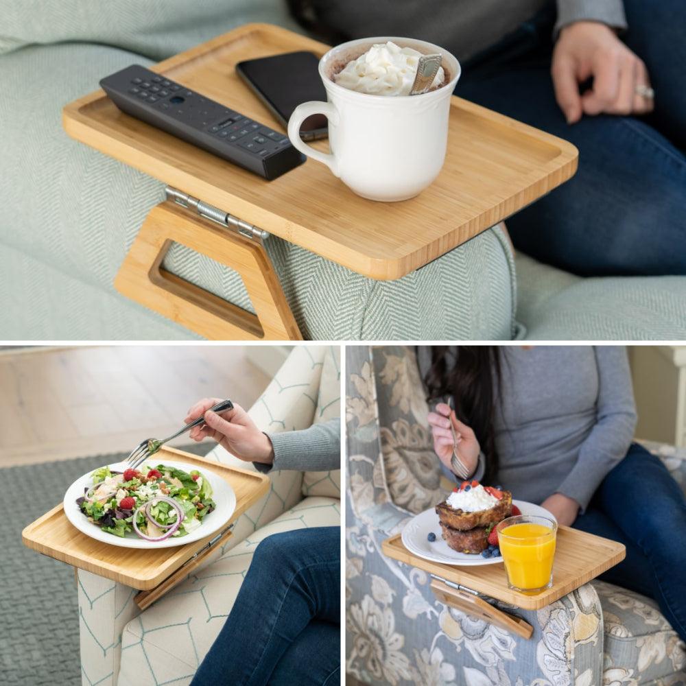 Lisslune | SofaMate – Adjustable Sofa Arm Tray Table for Drinks, Snacks & Remote Control Storage