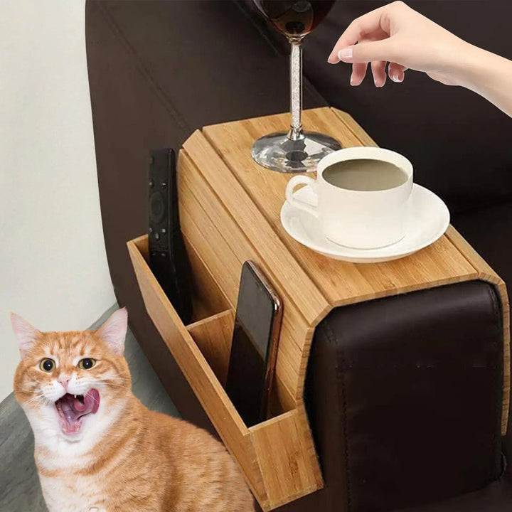 Lisslune | Sofa Side Foldable Cup Holder Tray Organizer