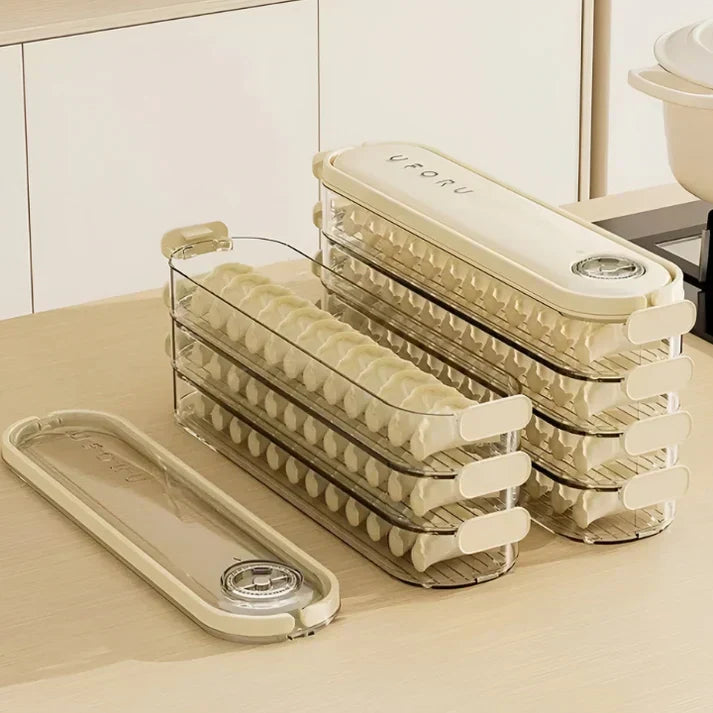 Lisslune | Stackable Freshness Containers With Freshness Valve - Storage Solutions For Food in the Refrigerator - 4 Piece Set