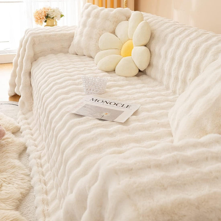 Lisslune | Rabbit Synthetic Fur Blanket Soft Sofa Cover