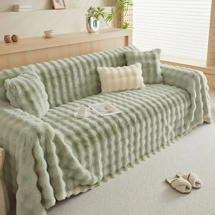Lisslune | Rabbit Synthetic Fur Blanket Soft Sofa Cover